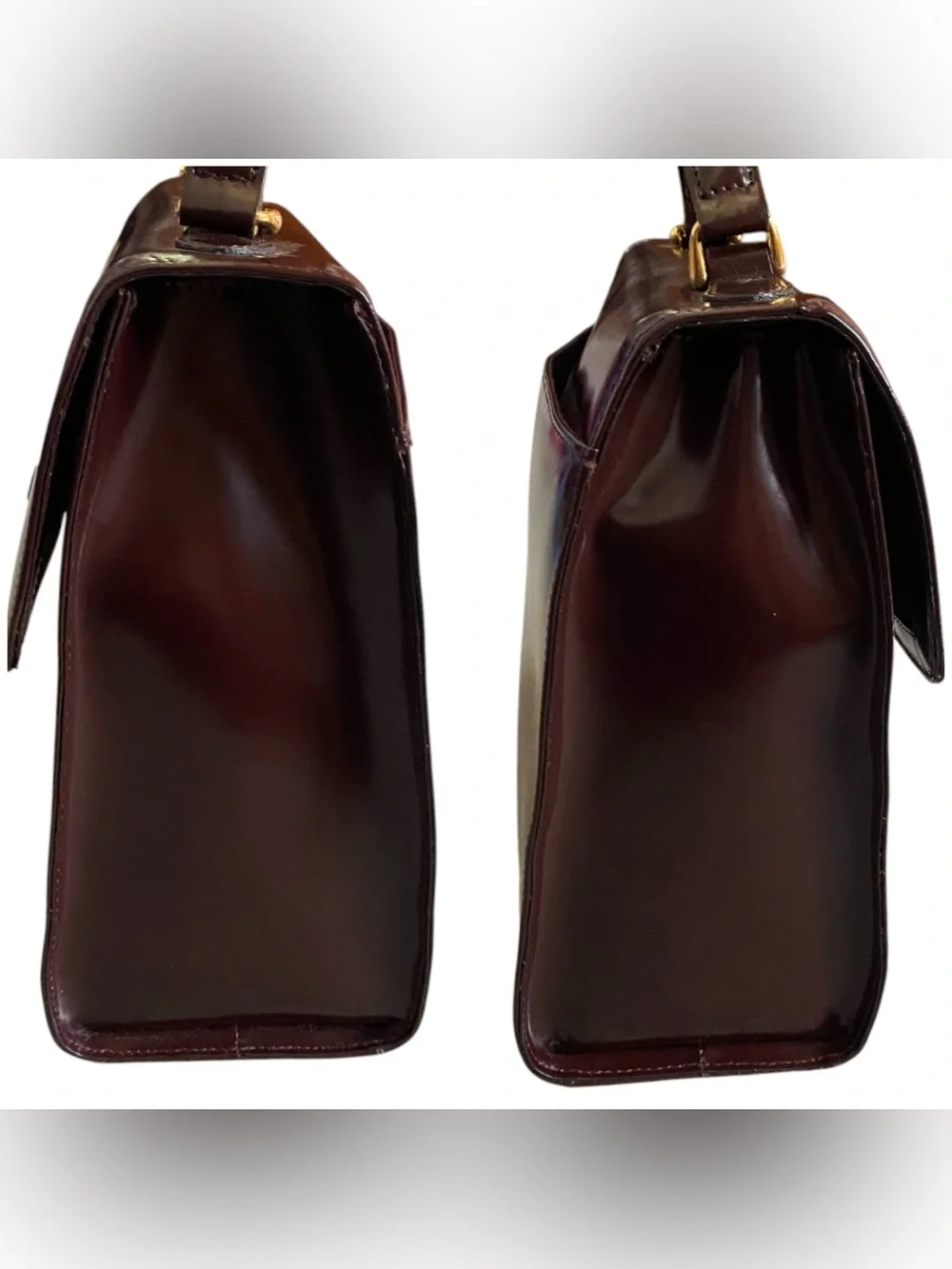 Etienne Aigner vintage top handle burgundy leather satchel - Picture 3 of 9